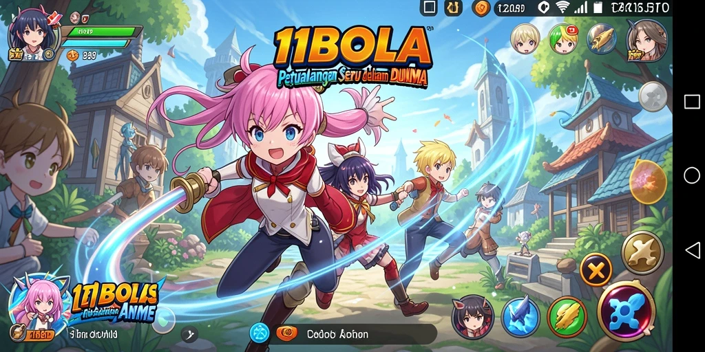 Screenshot gameplay 11BOLA menampilkan karakter Anime dalam aksi.