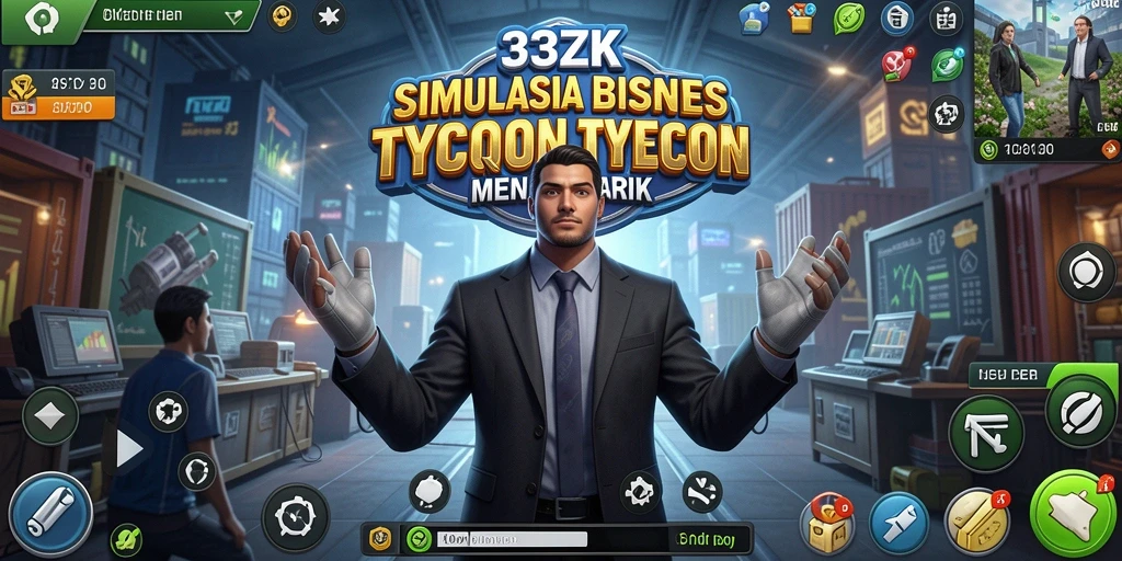 Screenshot utama dari gameplay 33ZK menampilkan pengalaman Tycoon yang mendalam.