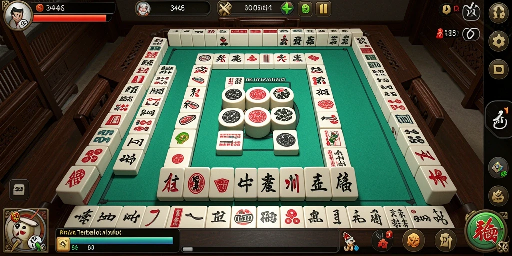 Tampilan gameplay Mahjong yang seru dan menantang di 3446.