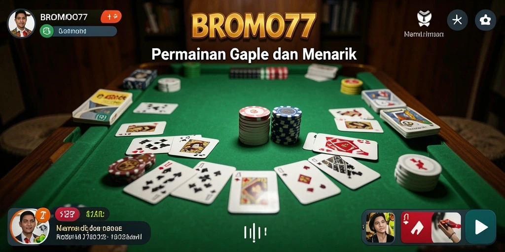 Tampilan menarik dari gameplay Gaple di BROMO77.