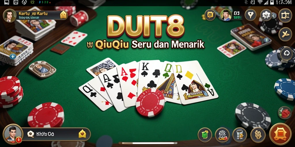 Tampilan gameplay QiuQiu yang mengasyikkan dalam DUIT8.