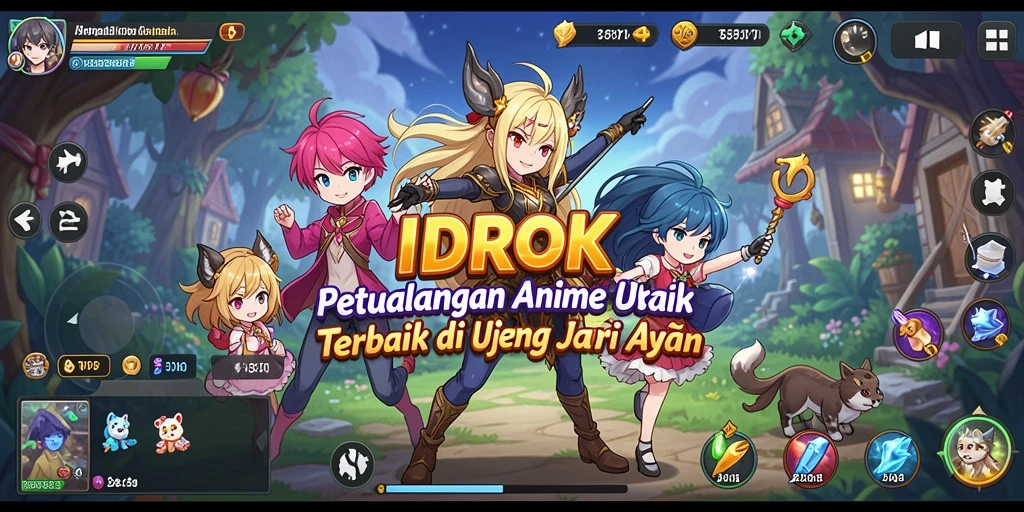Tangkapan layar gameplay menarik dari IDROK dengan karakter anime.