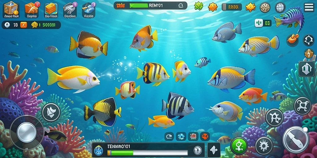 Gameplay seru REMI101 dengan aksi menembak ikan.