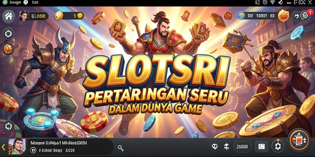 Tangkapan layar menunjukkan pertarungan mendebarkan di SLOTSRI dengan karakter beraksi.